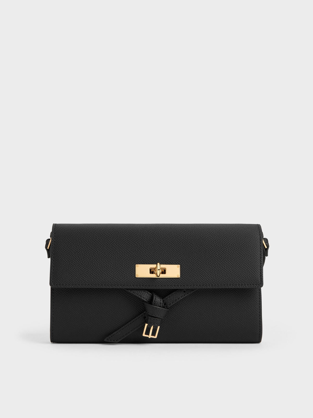 CHARLES & KEITH Recommended / Tricha Knotted-Belt Crossbody Bag - Black