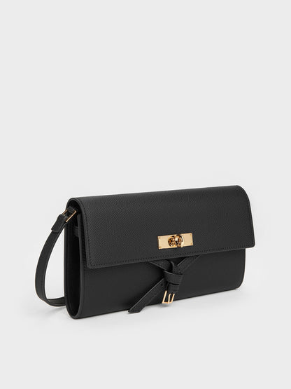 CHARLES & KEITH Recommended / Tricha Knotted-Belt Crossbody Bag - Black
