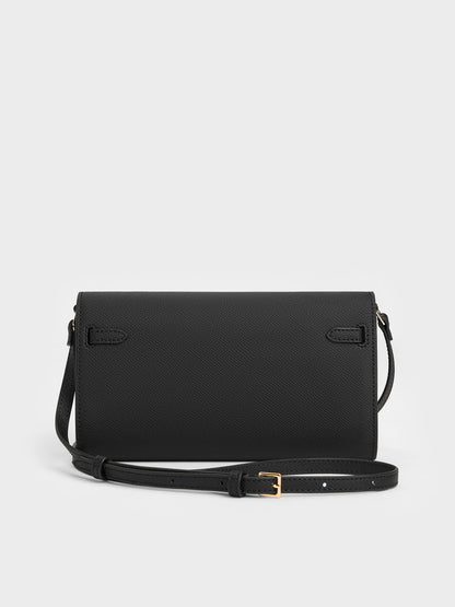 CHARLES & KEITH Recommended / Tricha Knotted-Belt Crossbody Bag - Black