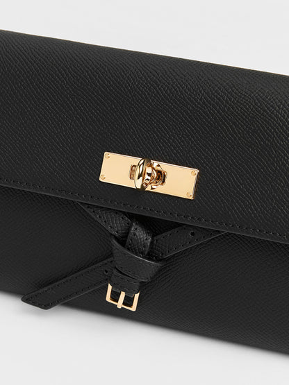 CHARLES & KEITH Recommended / Tricha Knotted-Belt Crossbody Bag - Black