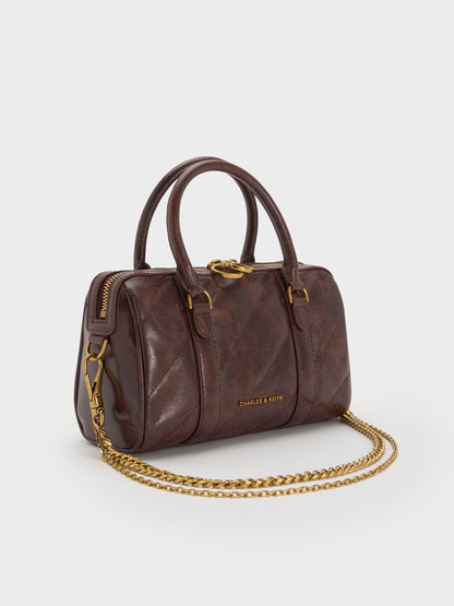 CHARLES & KEITH Special Offer / Philomena Bowling Bag - Distressed Coffee