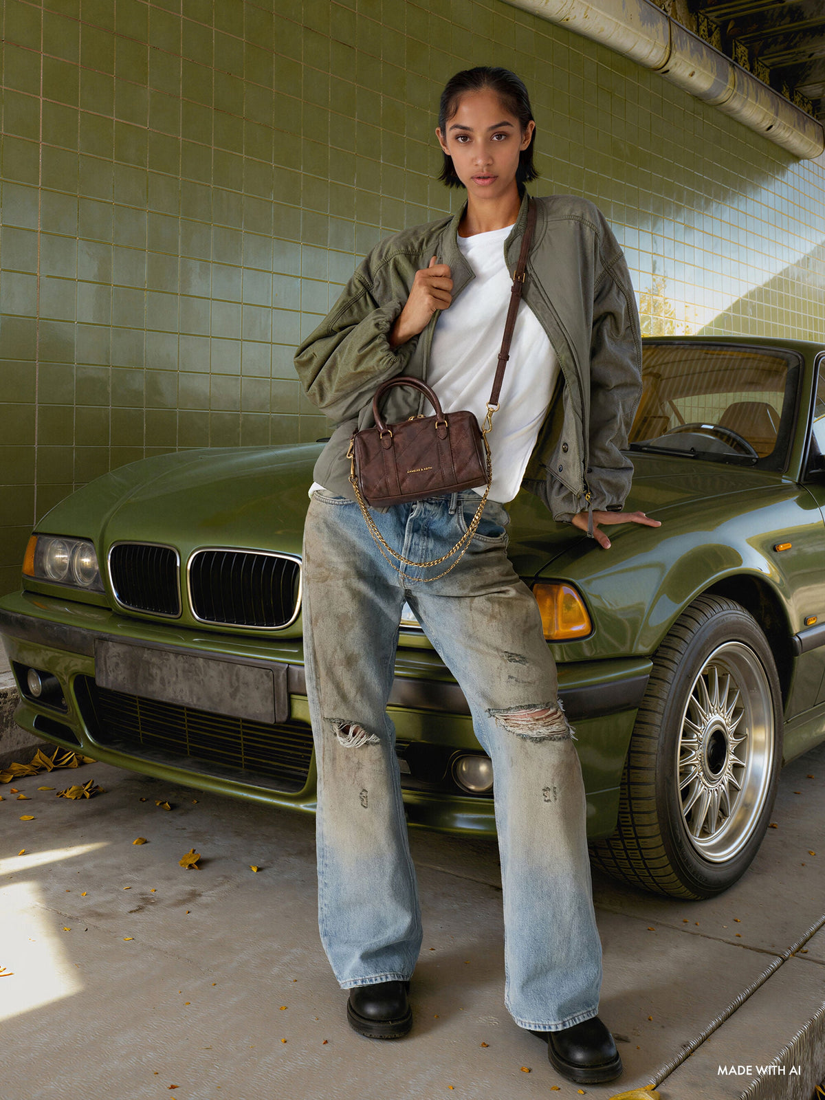 CHARLES & KEITH Special Offer / Philomena Bowling Bag - Distressed Coffee