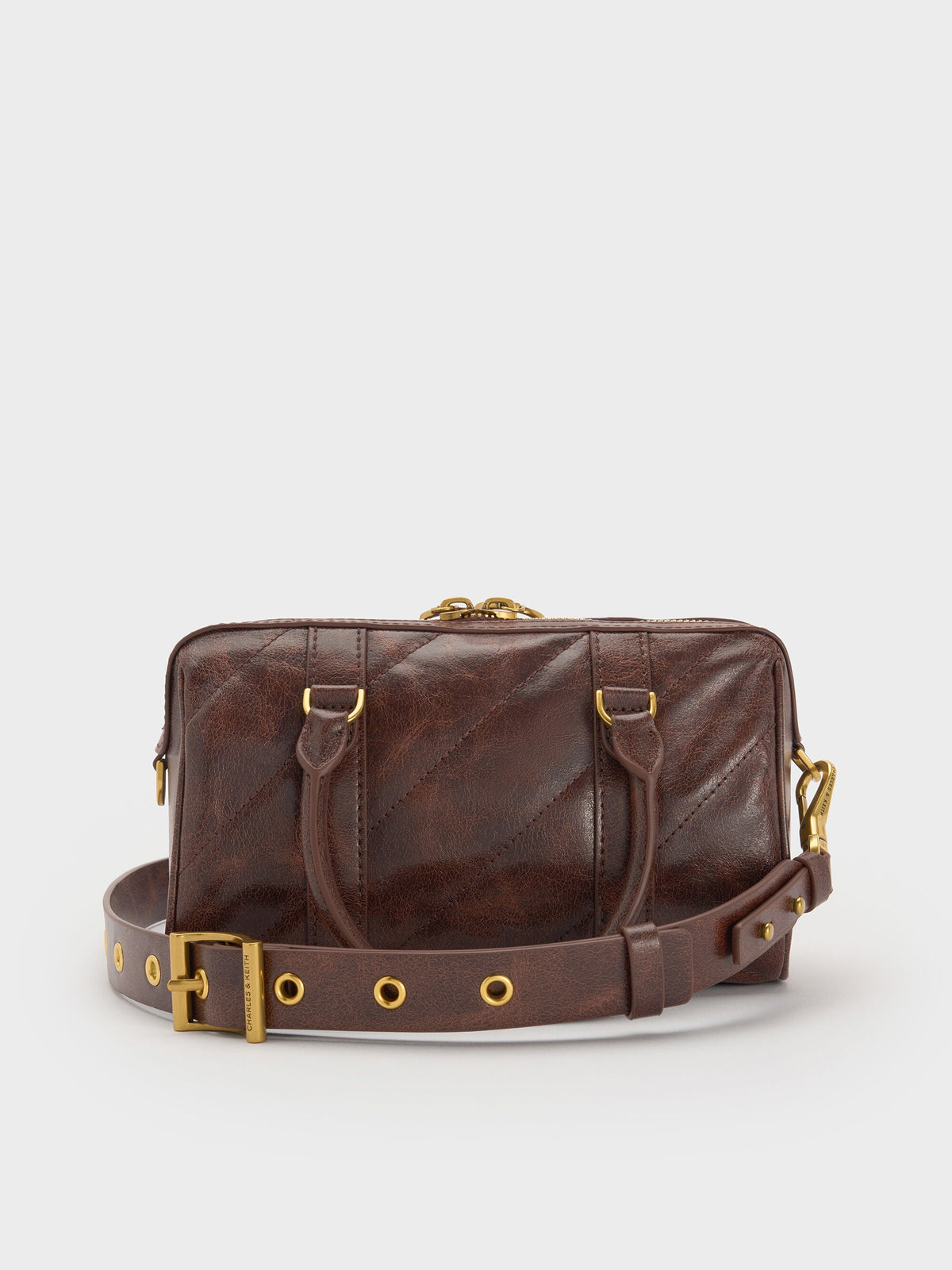 CHARLES & KEITH Special Offer / Philomena Bowling Bag - Distressed Coffee