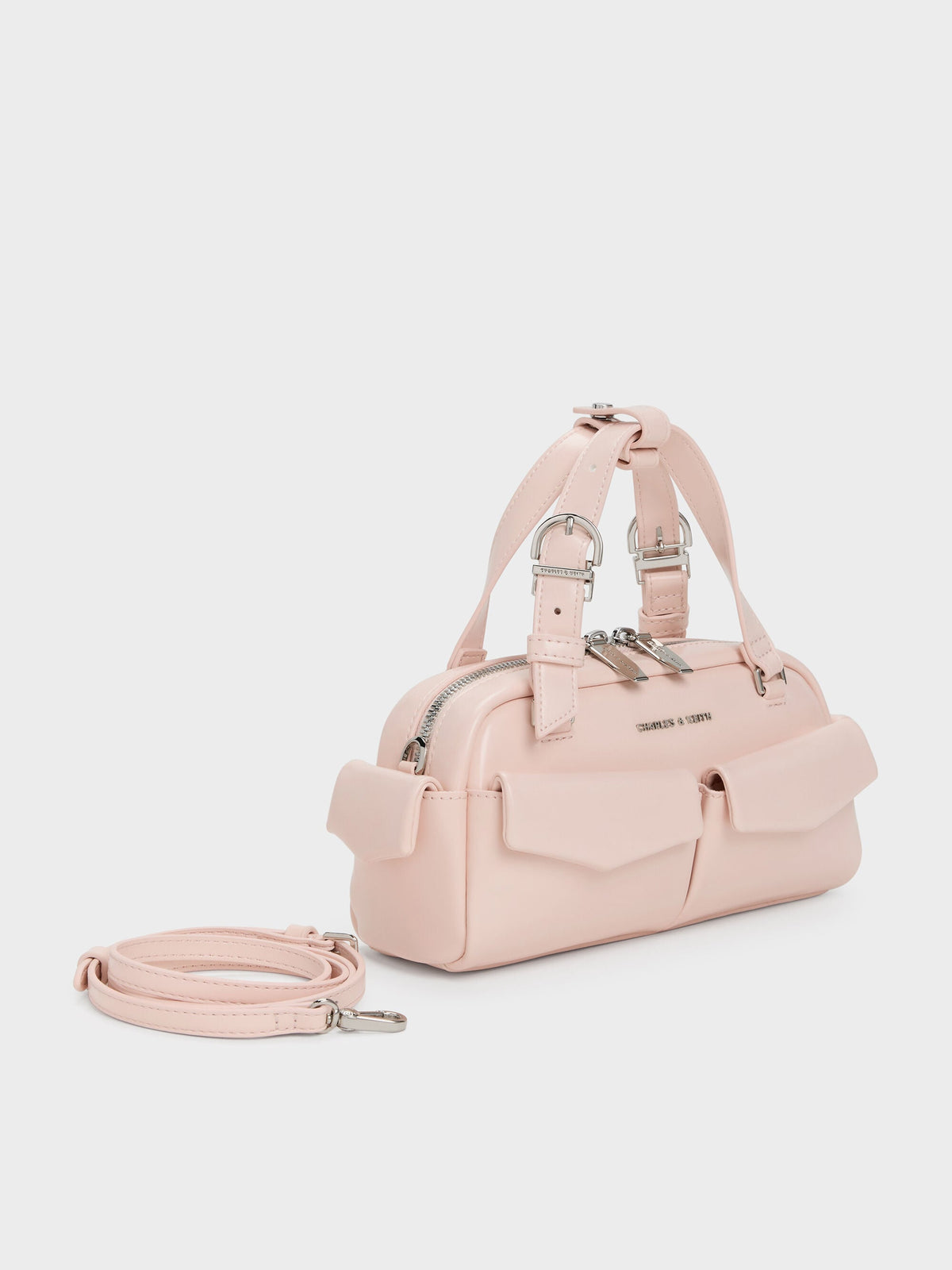 CHARLES & KEITH Smart Buy / Rachel Multi-Pocket Bowling Bag - Soft Pink