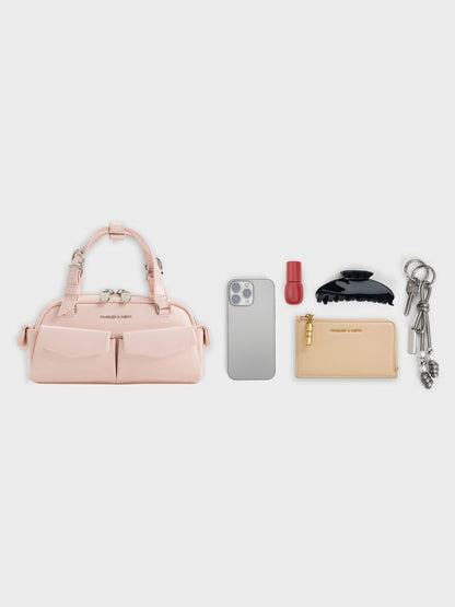 CHARLES & KEITH Smart Buy / Rachel Multi-Pocket Bowling Bag - Soft Pink