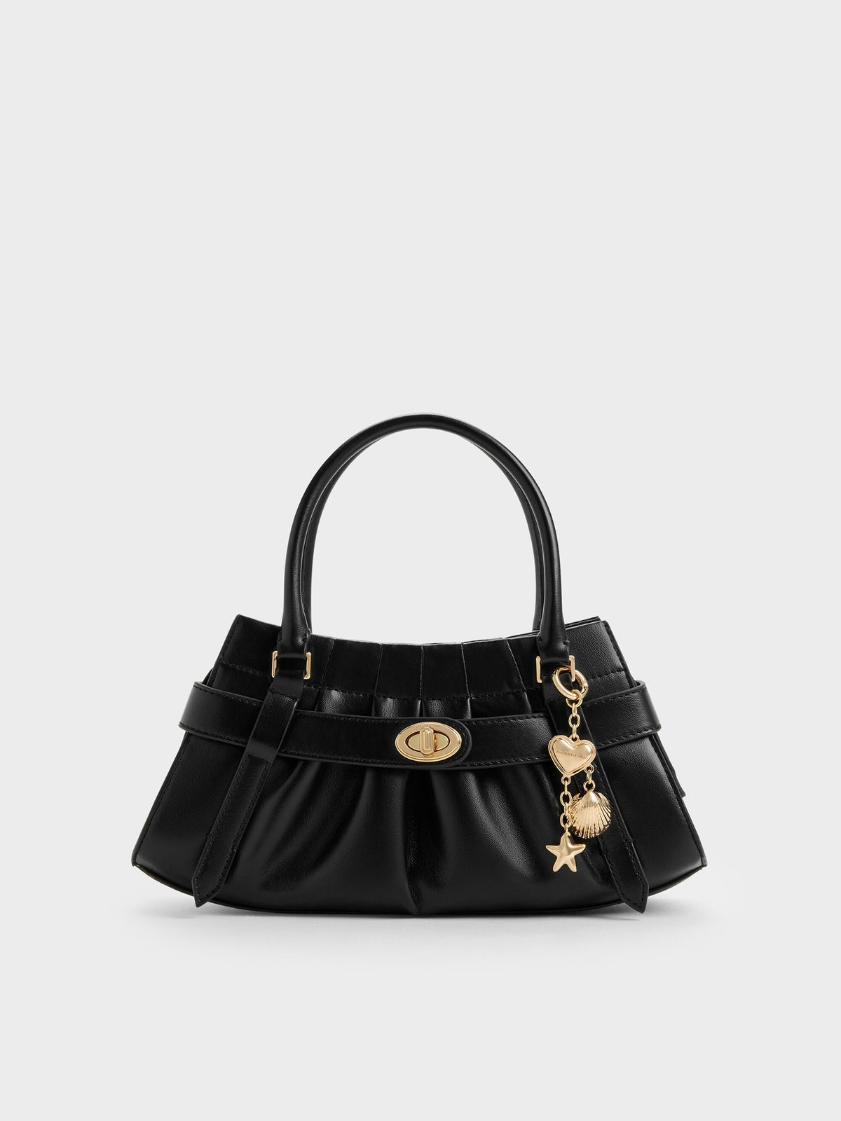 CHARLES & KEITH Deals / Isolde Belted Ruched Crossbody Bag - Black