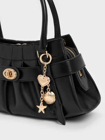 CHARLES & KEITH Deals / Isolde Belted Ruched Crossbody Bag - Black