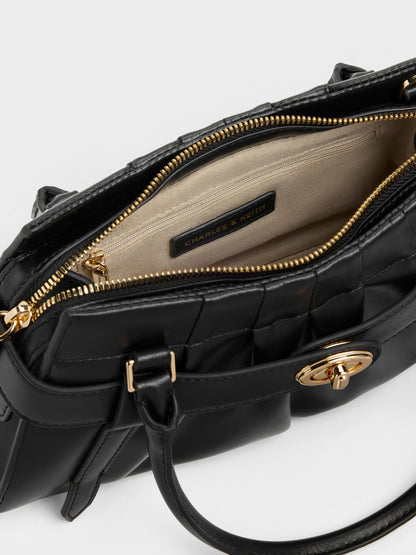 CHARLES & KEITH Deals / Isolde Belted Ruched Crossbody Bag - Black