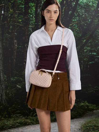 CHARLES & KEITH Classic / Azure Woven Crossbody Bag - Soft Pink