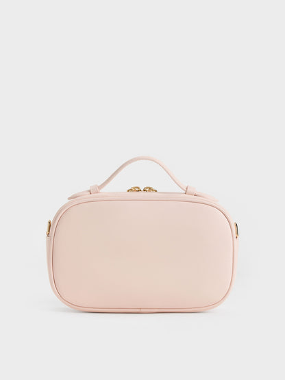 CHARLES & KEITH Classic / Azure Woven Crossbody Bag - Soft Pink