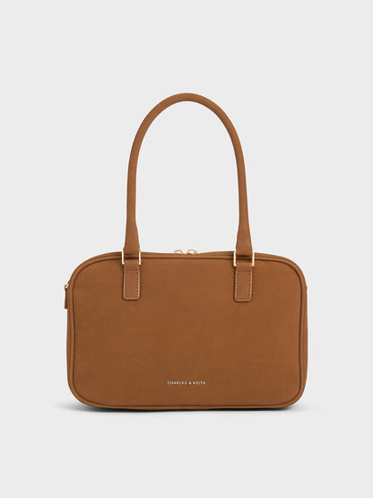 CHARLES & KEITH Quality / Sianna Textured Bowling Bag - Brown