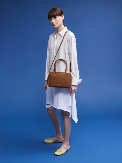 CHARLES & KEITH Quality / Sianna Textured Bowling Bag - Brown