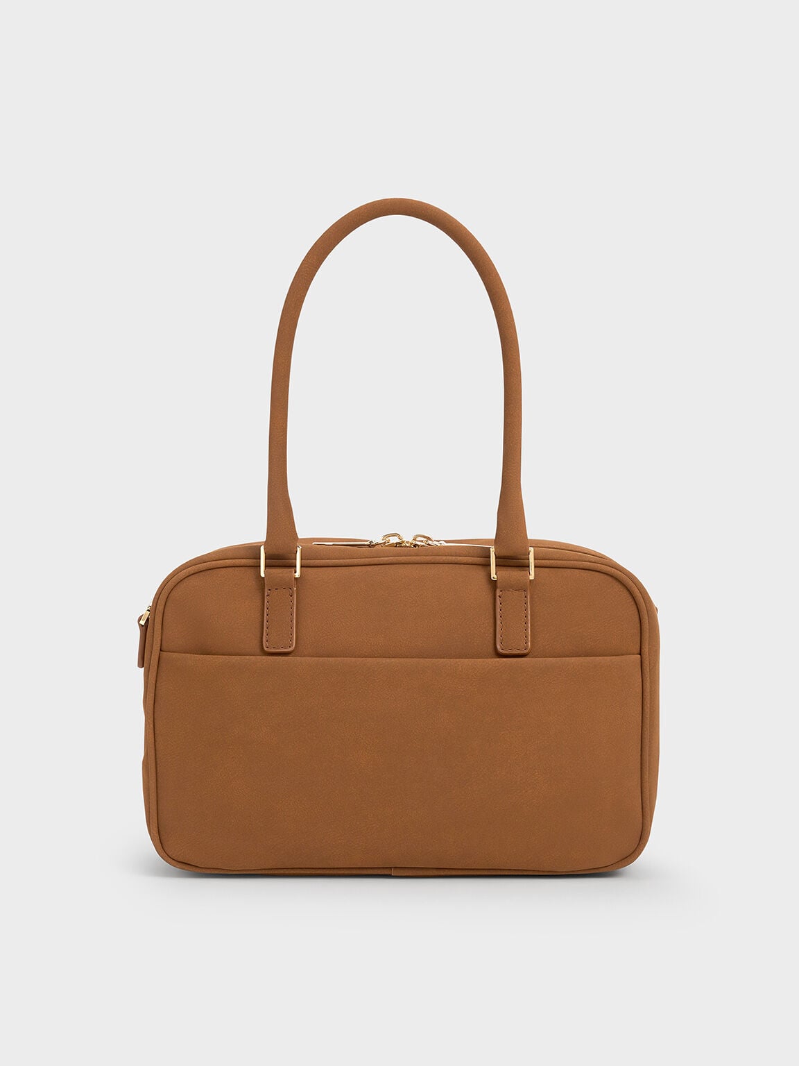 CHARLES & KEITH Quality / Sianna Textured Bowling Bag - Brown