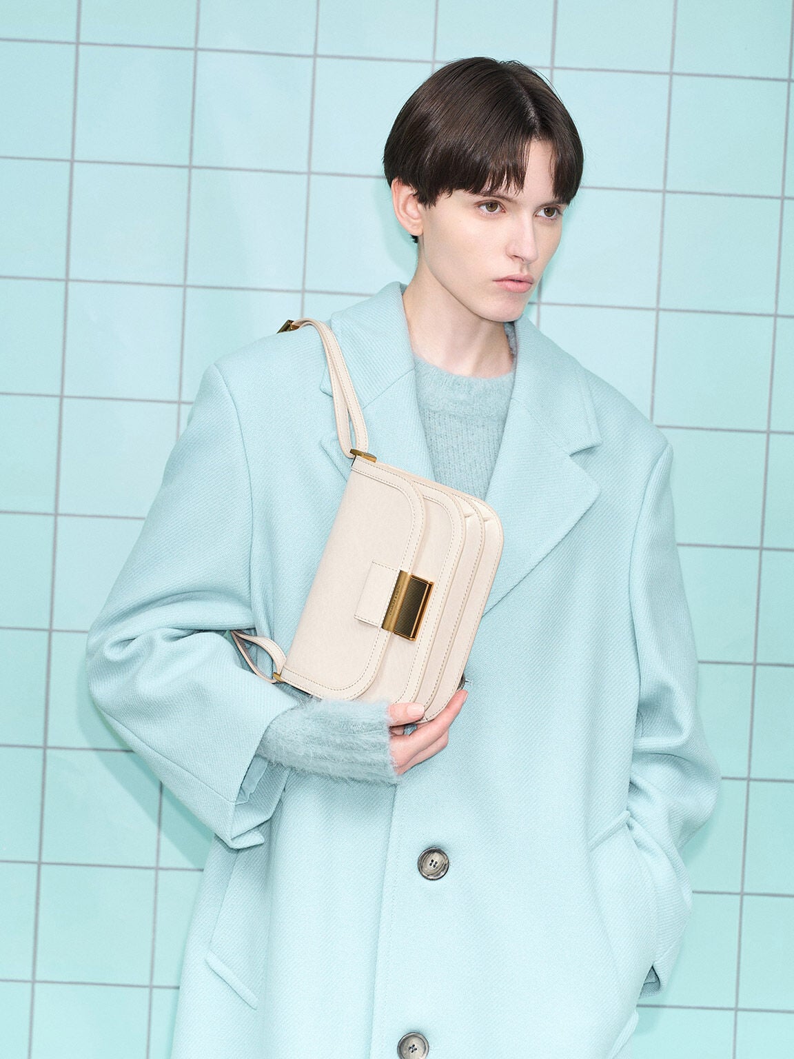 CHARLES & KEITH Classic / Charlot Bag - Oat