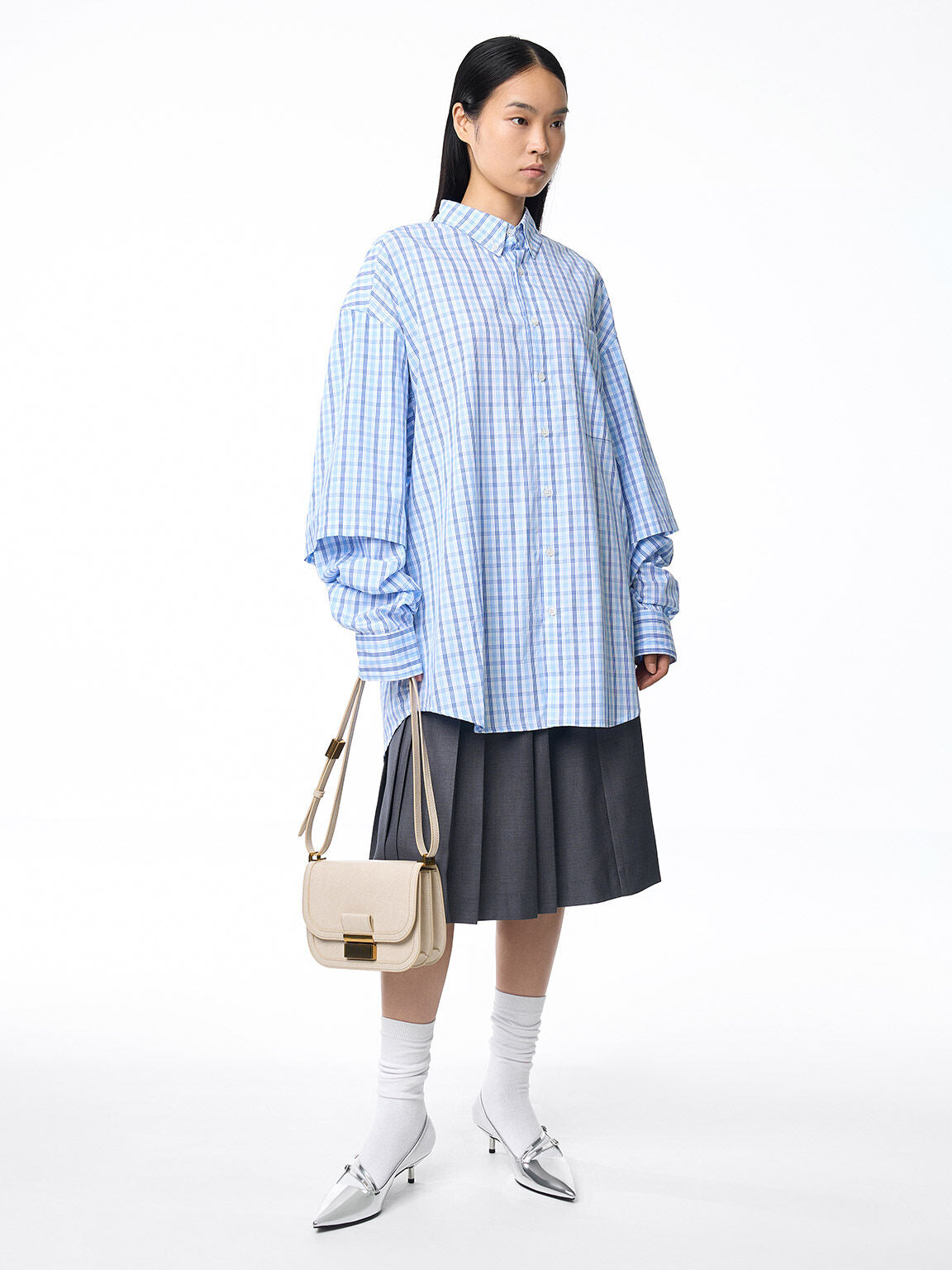 CHARLES & KEITH Classic / Charlot Bag - Oat