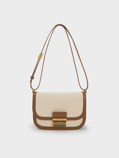 CHARLES & KEITH Featured / Charlot Canvas Crossbody Bag - Chocolate