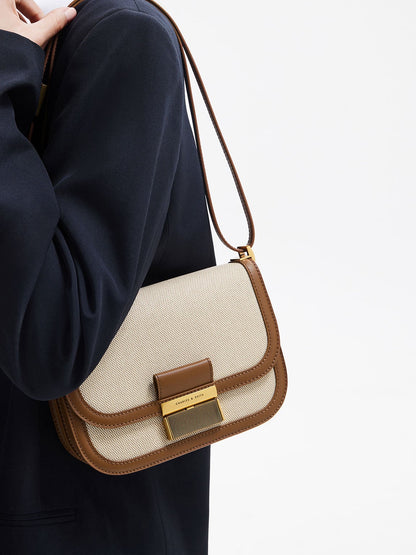 CHARLES & KEITH Featured / Charlot Canvas Crossbody Bag - Chocolate