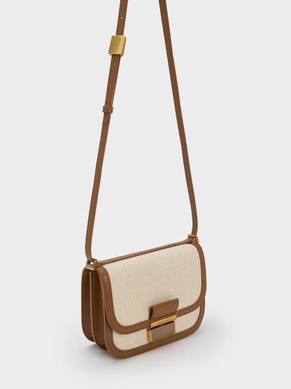 CHARLES & KEITH Featured / Charlot Canvas Crossbody Bag - Chocolate