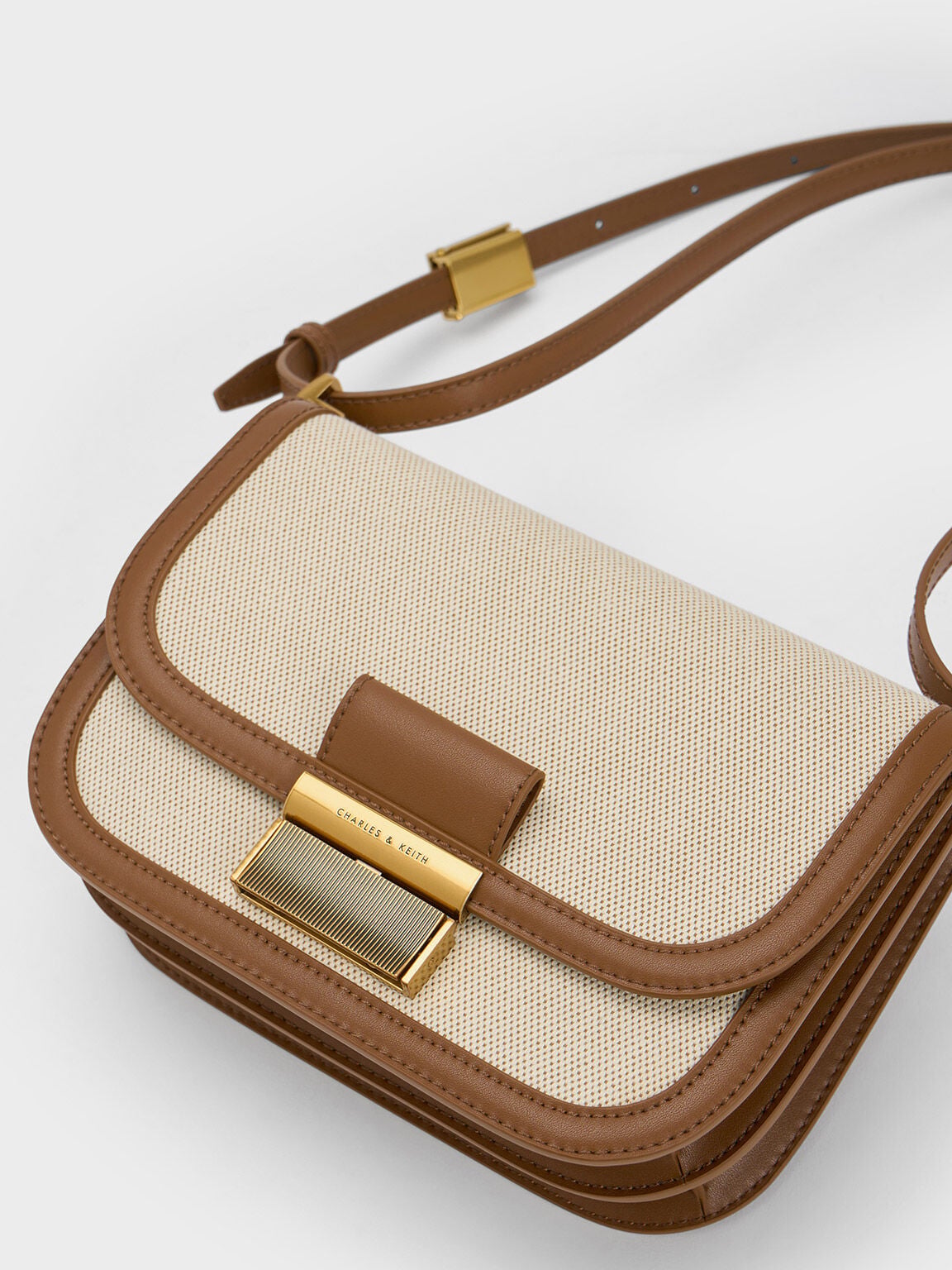 CHARLES & KEITH Featured / Charlot Canvas Crossbody Bag - Chocolate