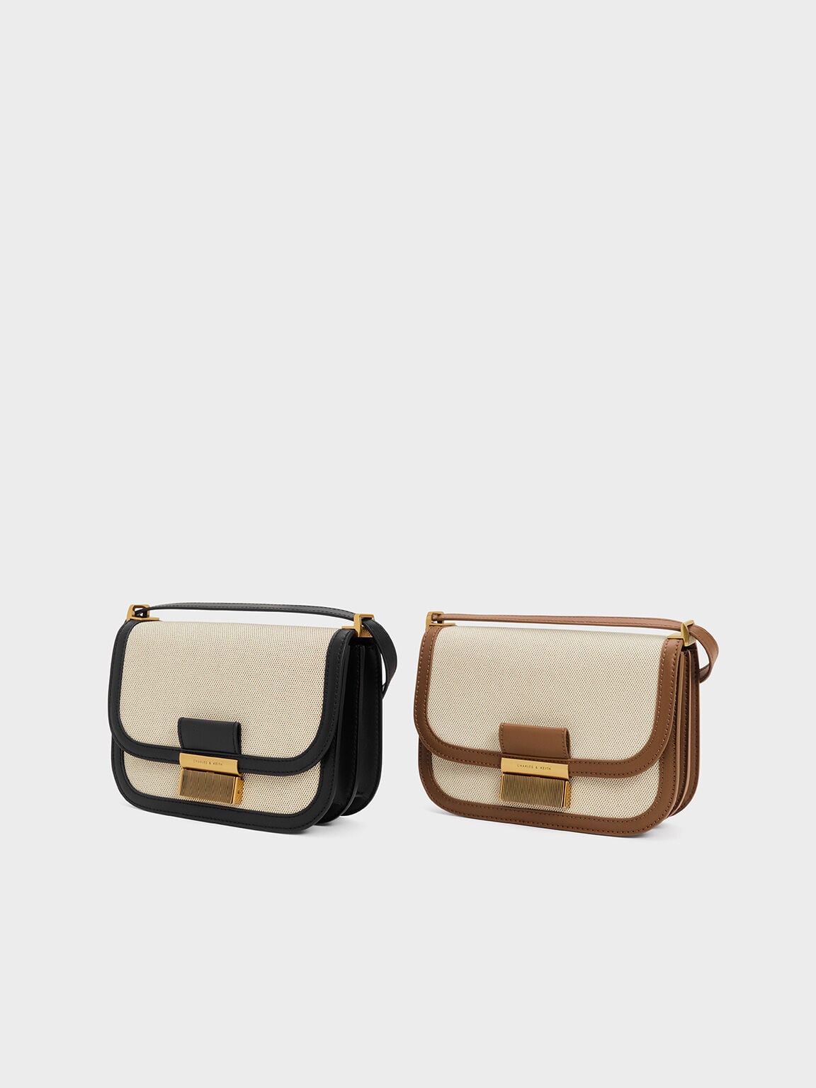 CHARLES & KEITH Featured / Charlot Canvas Crossbody Bag - Chocolate
