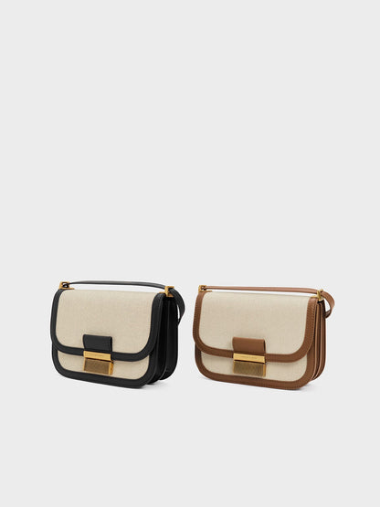 CHARLES & KEITH Featured / Charlot Canvas Crossbody Bag - Chocolate