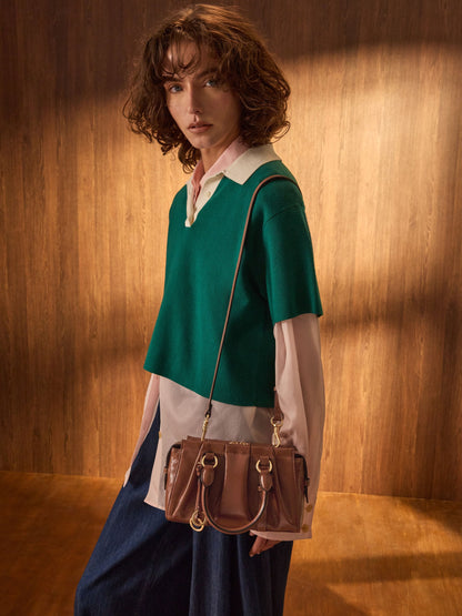 CHARLES & KEITH Sale / Britton Top Handle Tote Bag - Chocolate