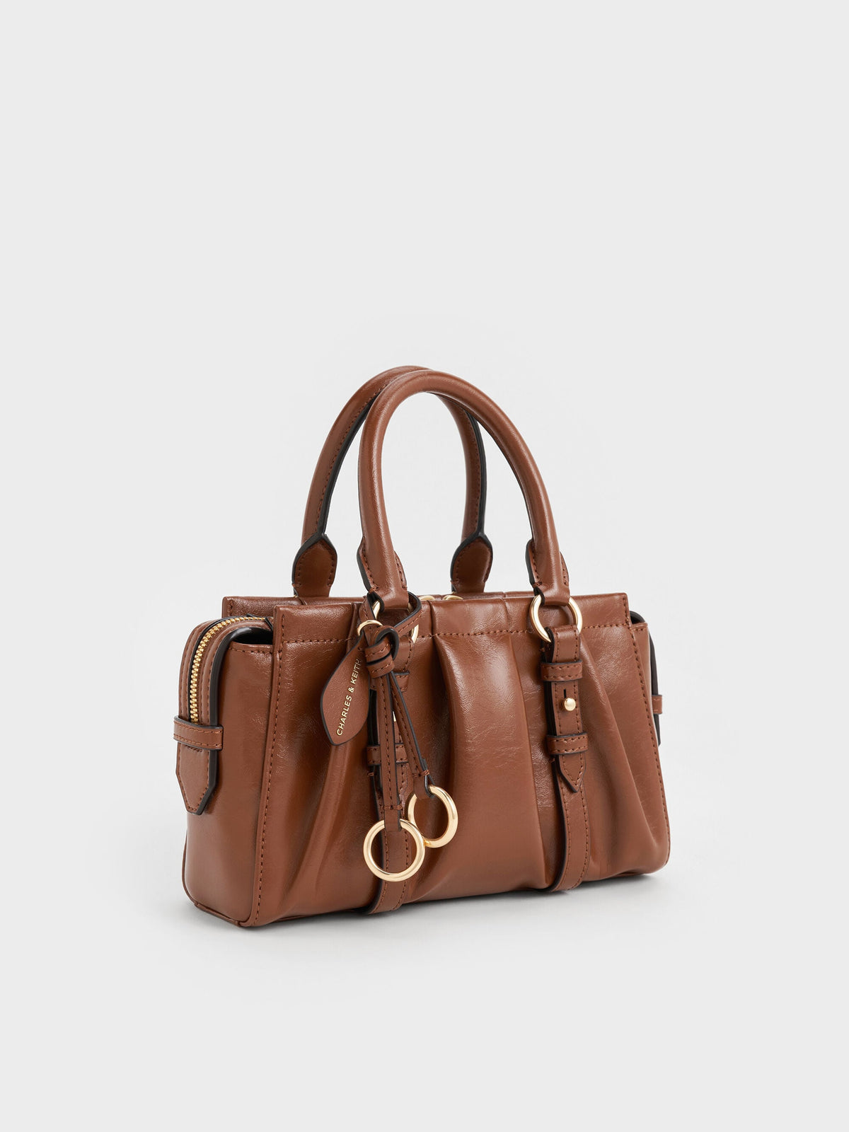 CHARLES & KEITH Sale / Britton Top Handle Tote Bag - Chocolate