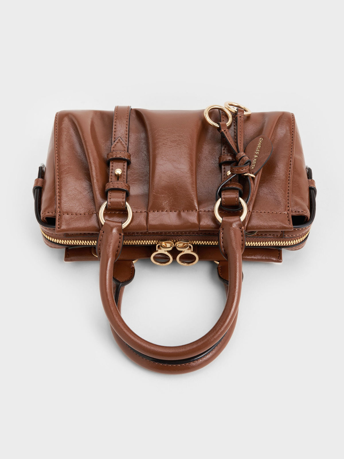 CHARLES & KEITH Sale / Britton Top Handle Tote Bag - Chocolate