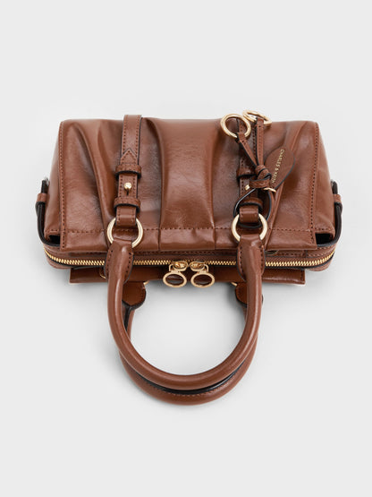 CHARLES & KEITH Sale / Britton Top Handle Tote Bag - Chocolate