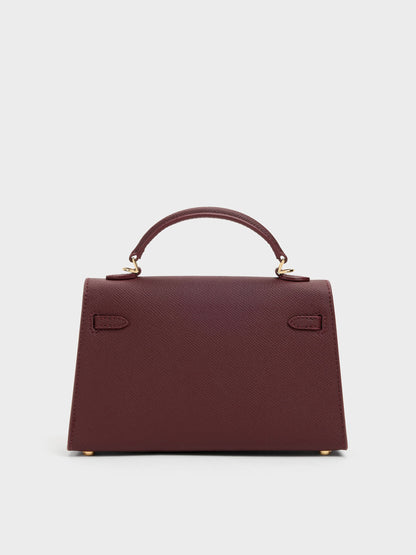 CHARLES & KEITH Value / Tricha Knotted-Belt Top Handle Bag - Wineberry Red