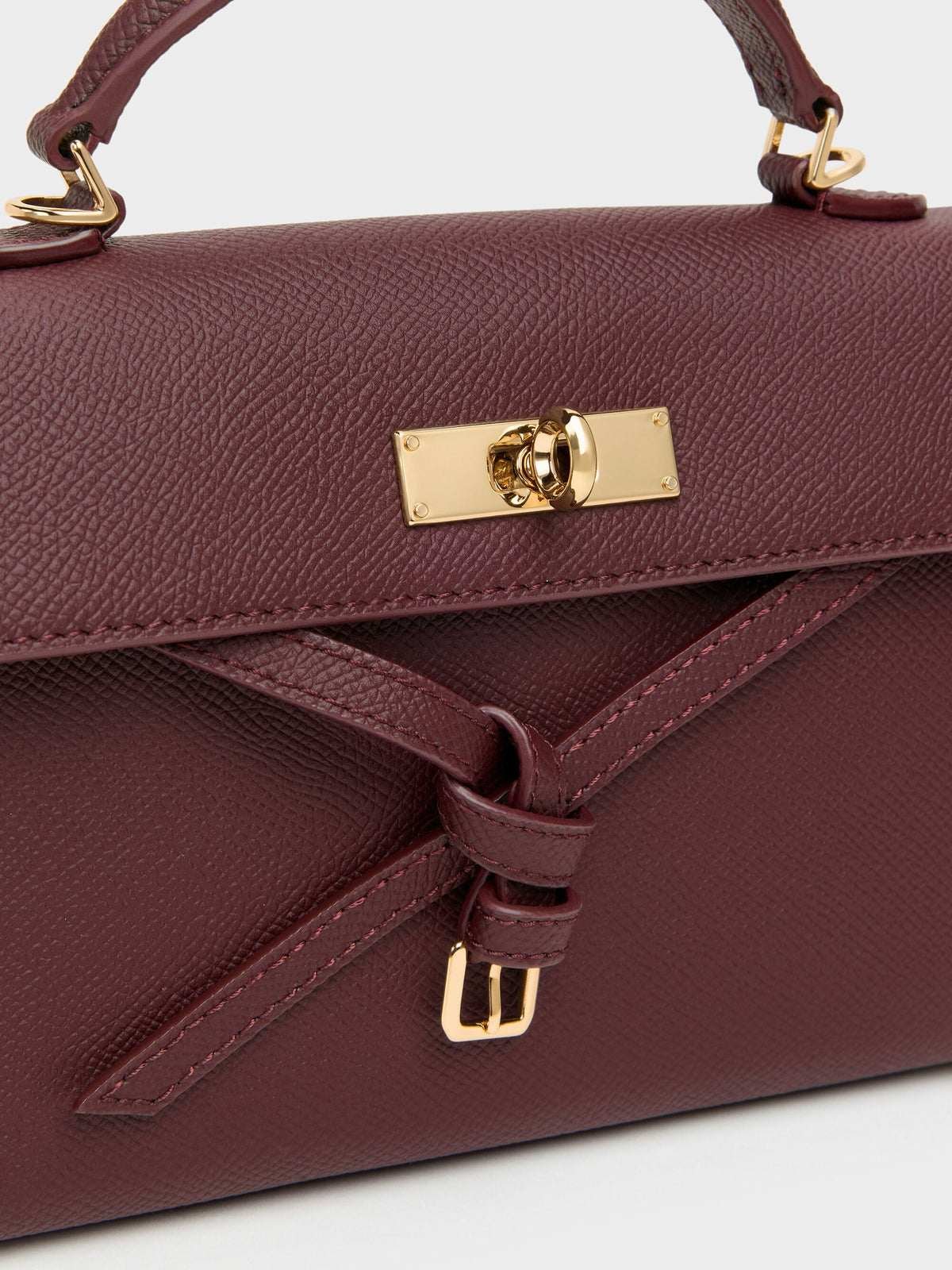 CHARLES & KEITH Value / Tricha Knotted-Belt Top Handle Bag - Wineberry Red