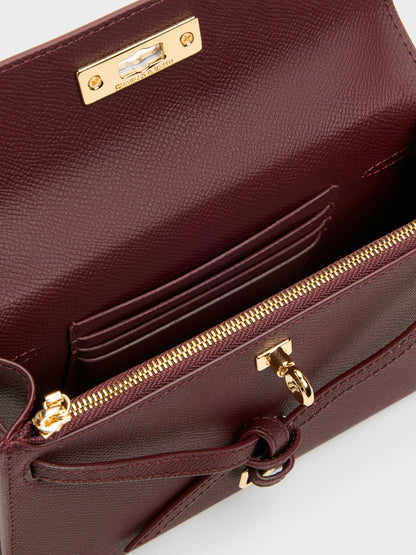 CHARLES & KEITH Value / Tricha Knotted-Belt Top Handle Bag - Wineberry Red