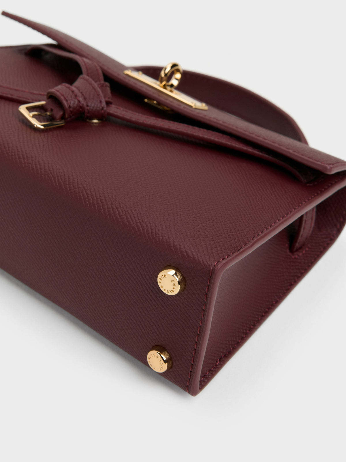 CHARLES & KEITH Value / Tricha Knotted-Belt Top Handle Bag - Wineberry Red