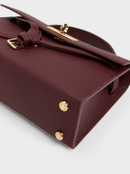 CHARLES & KEITH Value / Tricha Knotted-Belt Top Handle Bag - Wineberry Red
