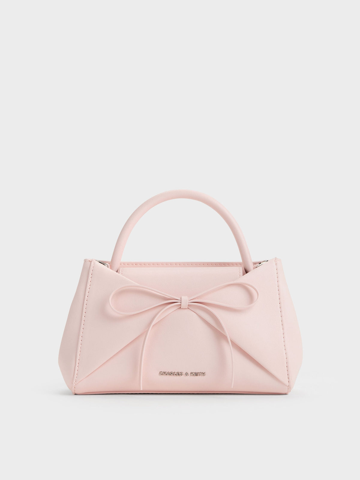 CHARLES & KEITH Popular / Hazel Bow Panelled Top Handle Bag - Soft Pink