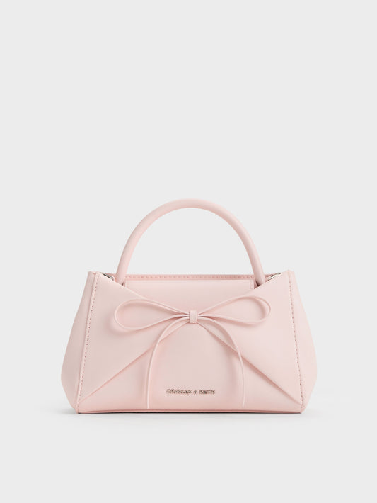 CHARLES & KEITH Popular / Hazel Bow Panelled Top Handle Bag - Soft Pink