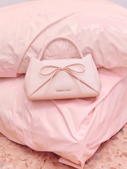 CHARLES & KEITH Popular / Hazel Bow Panelled Top Handle Bag - Soft Pink