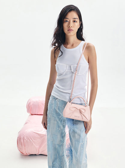 CHARLES & KEITH Popular / Hazel Bow Panelled Top Handle Bag - Soft Pink