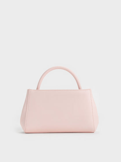 CHARLES & KEITH Popular / Hazel Bow Panelled Top Handle Bag - Soft Pink