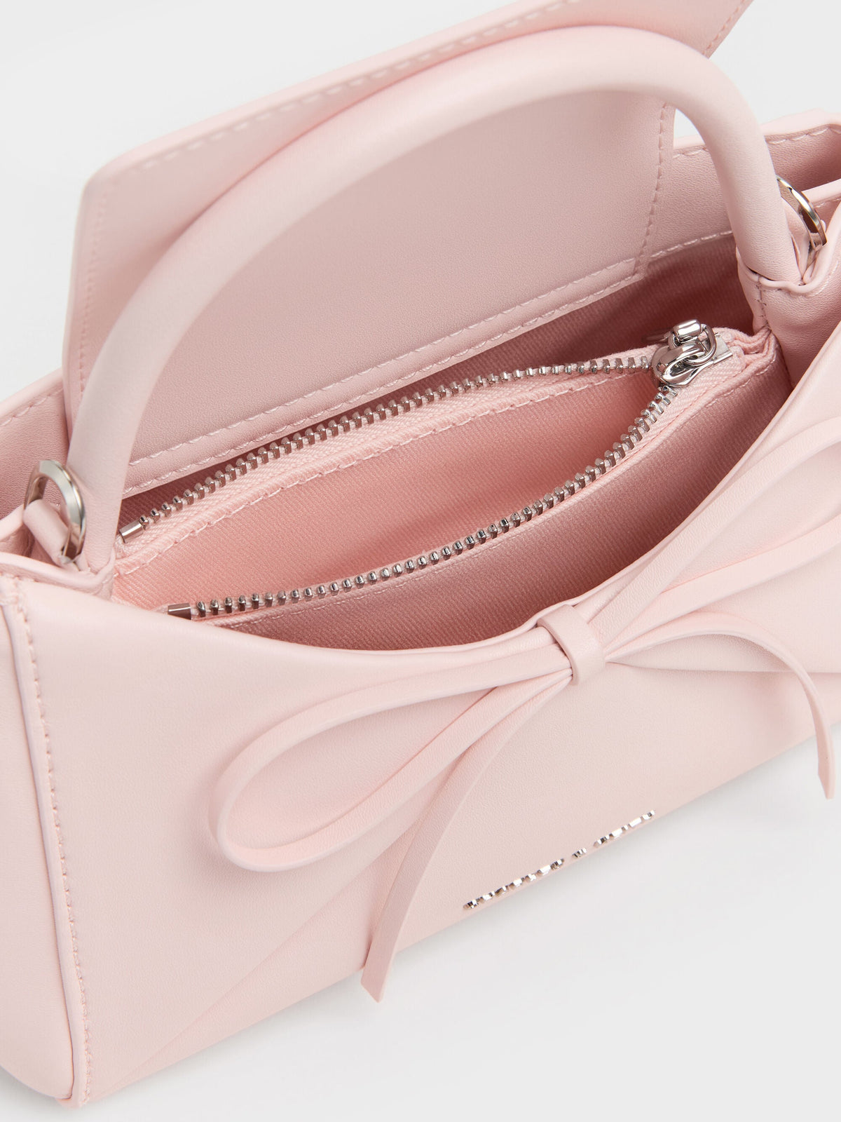 CHARLES & KEITH Popular / Hazel Bow Panelled Top Handle Bag - Soft Pink