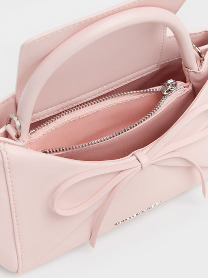 CHARLES & KEITH Popular / Hazel Bow Panelled Top Handle Bag - Soft Pink