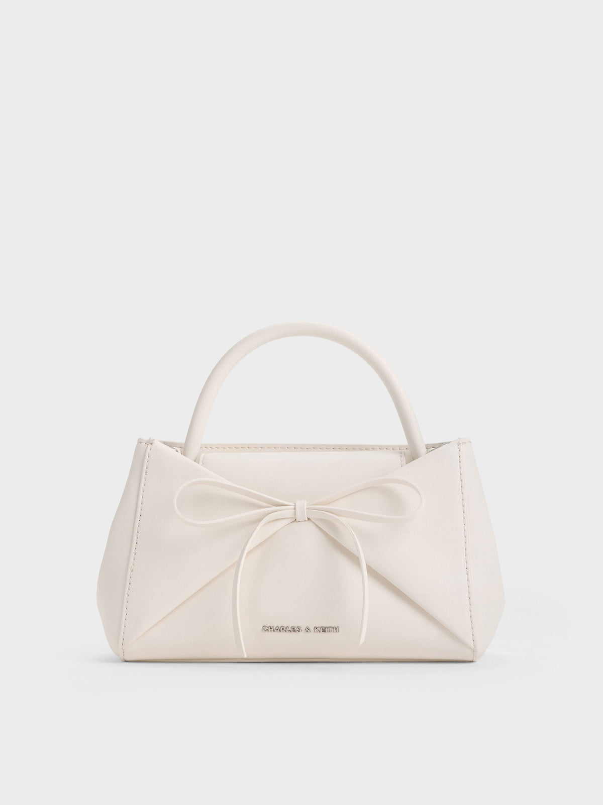 CHARLES & KEITH Everyday / Hazel Bow Panelled Top Handle Bag - Cream