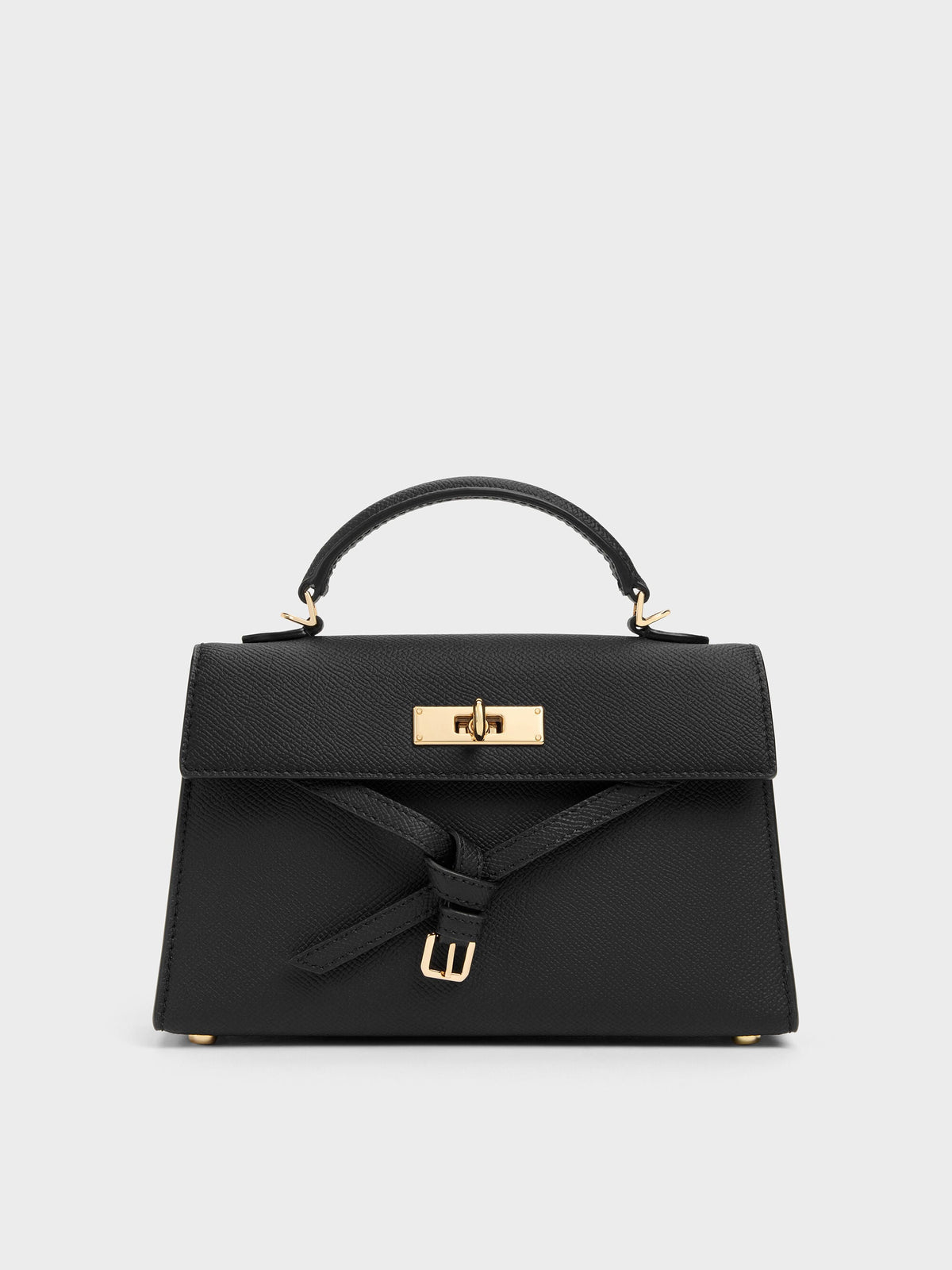 CHARLES & KEITH Premium / Tricha Knotted-Belt Top Handle Bag - Black
