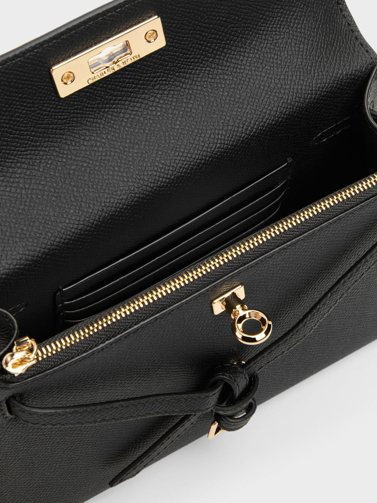 CHARLES & KEITH Premium / Tricha Knotted-Belt Top Handle Bag - Black