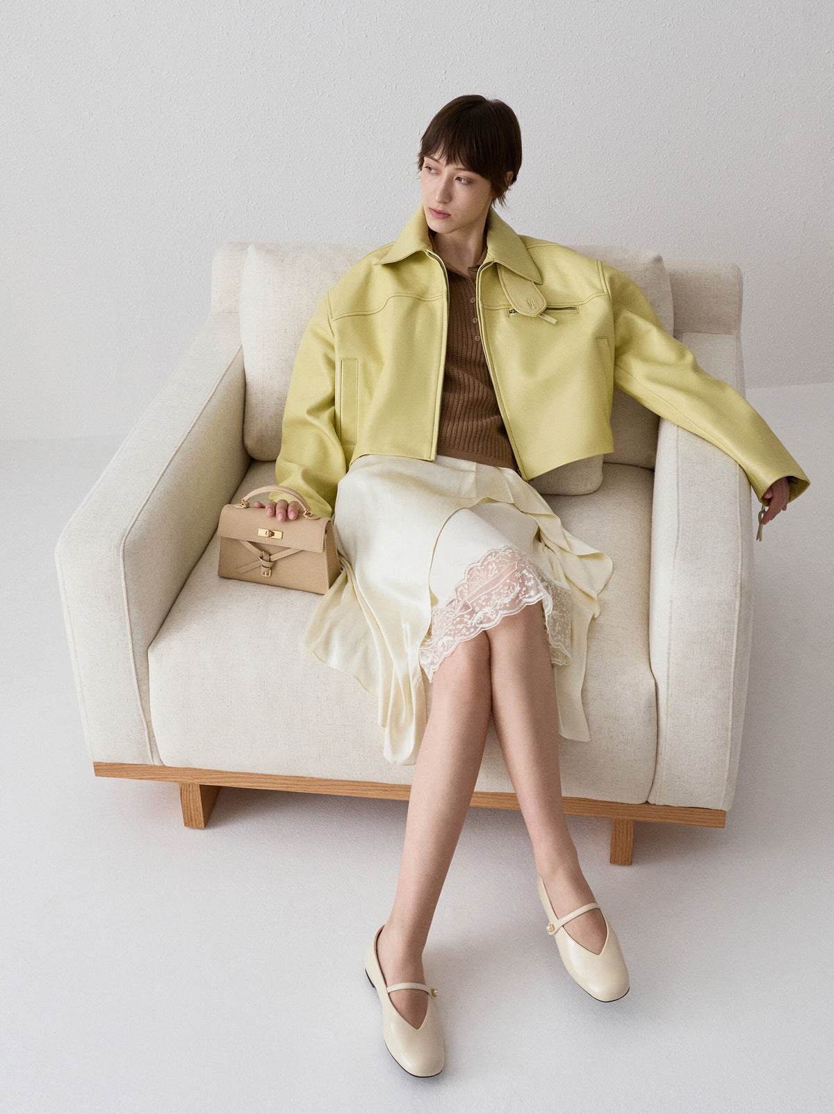 CHARLES & KEITH Special Offer / Tricha Knotted-Belt Top Handle Bag - Sand Beige
