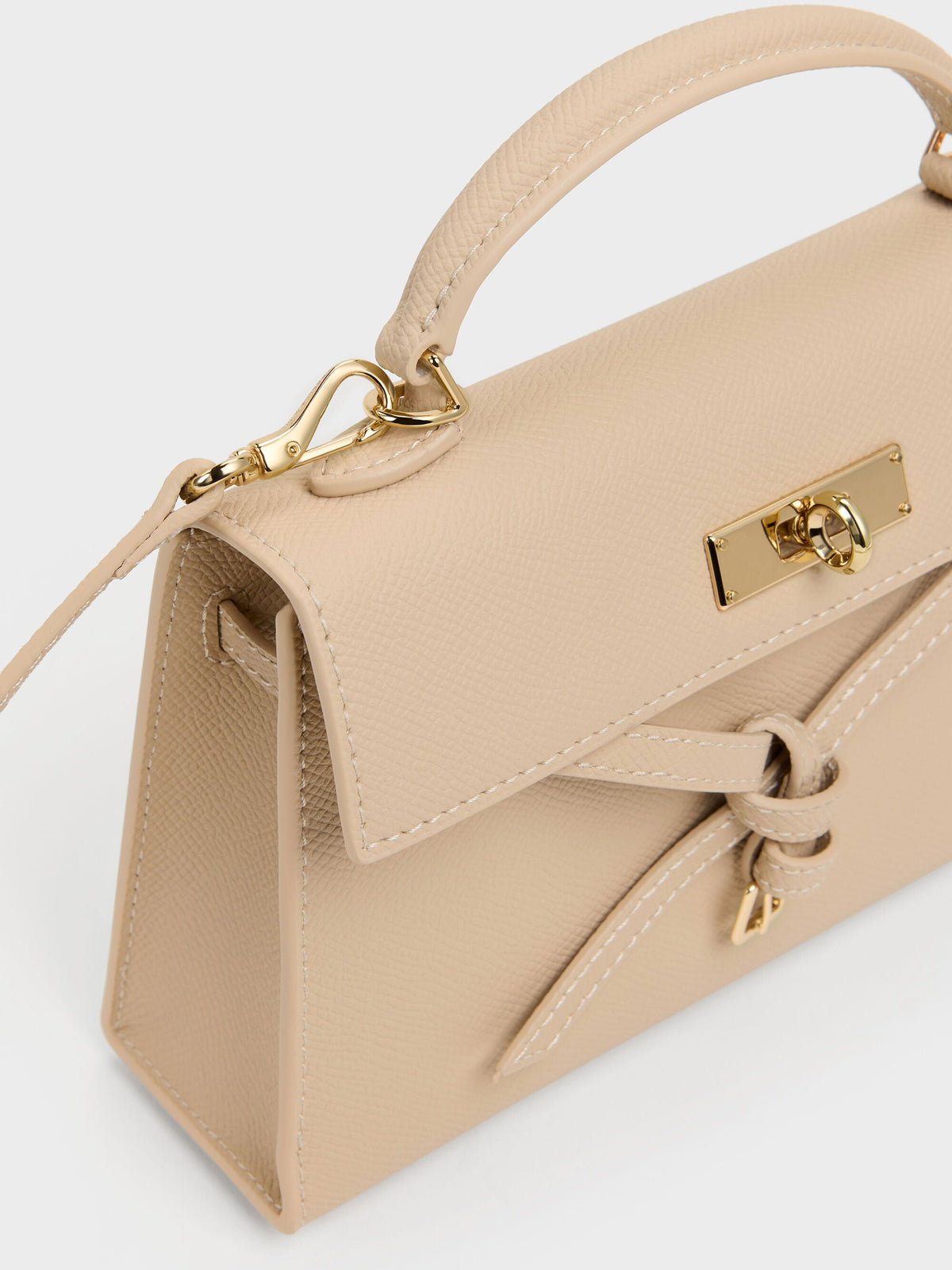 CHARLES & KEITH Special Offer / Tricha Knotted-Belt Top Handle Bag - Sand Beige