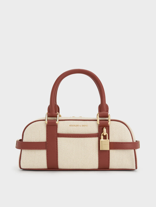 CHARLES & KEITH Top Pick / Scottie Canvas Bowling Bag - Brick