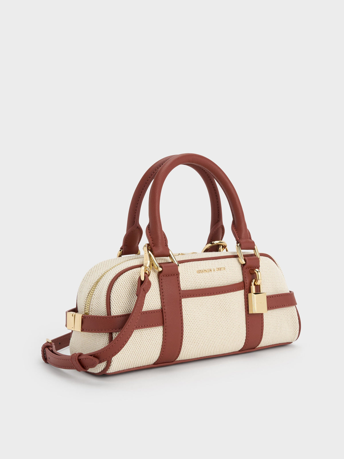 CHARLES & KEITH Top Pick / Scottie Canvas Bowling Bag - Brick