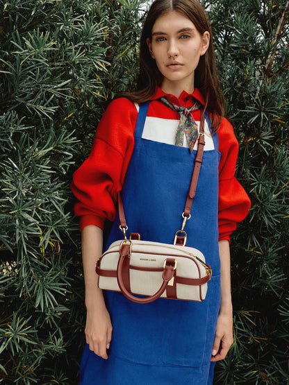 CHARLES & KEITH Top Pick / Scottie Canvas Bowling Bag - Brick
