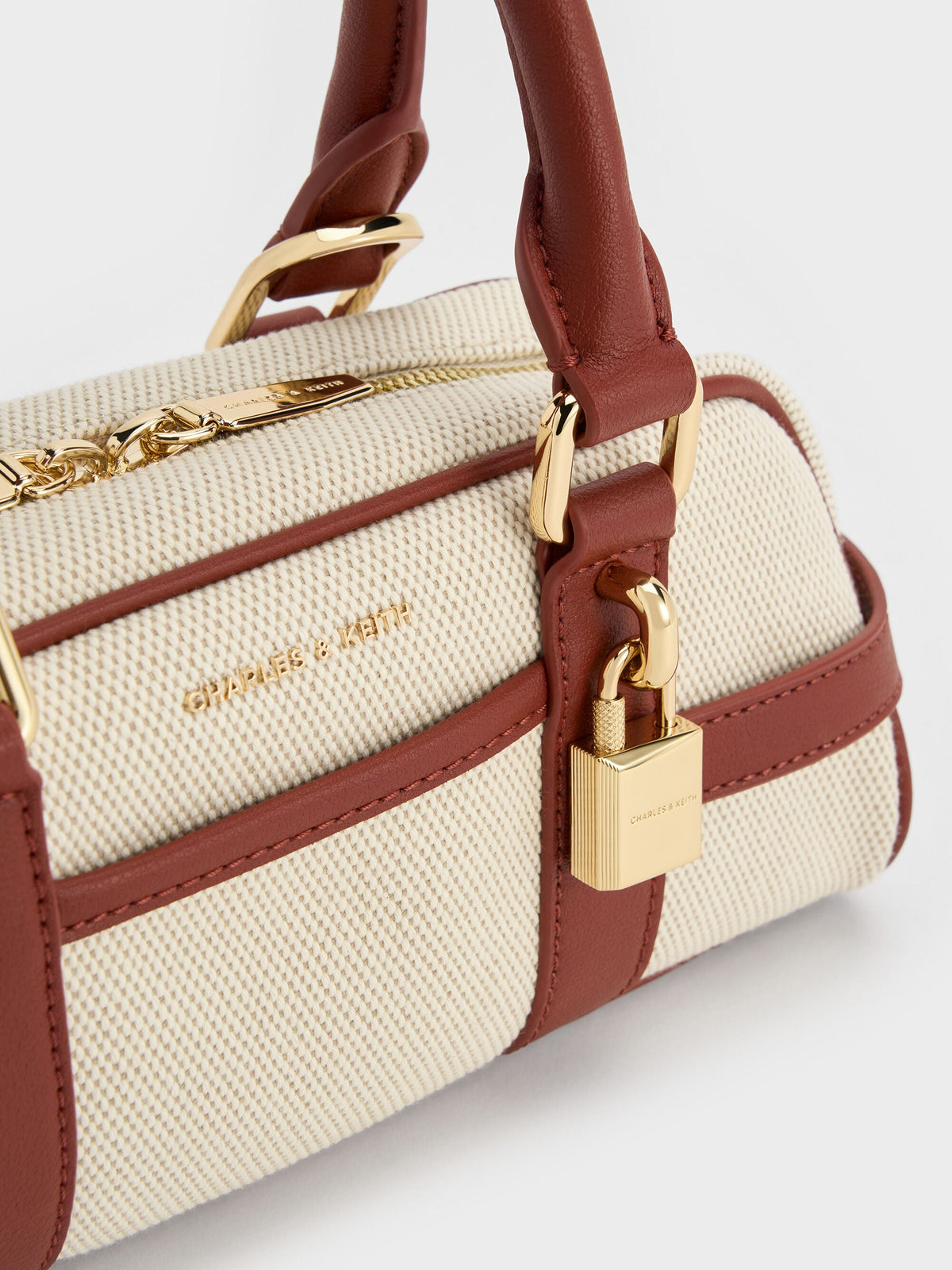 CHARLES & KEITH Top Pick / Scottie Canvas Bowling Bag - Brick